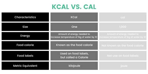 kcal to calorie food