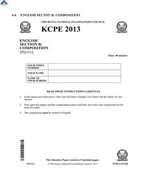 kcpe 2013 science paper Doc