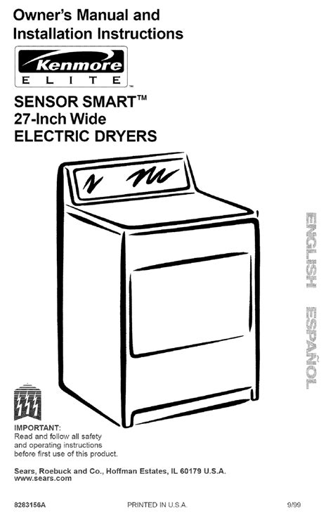 kenmore dryer installation instructions Reader