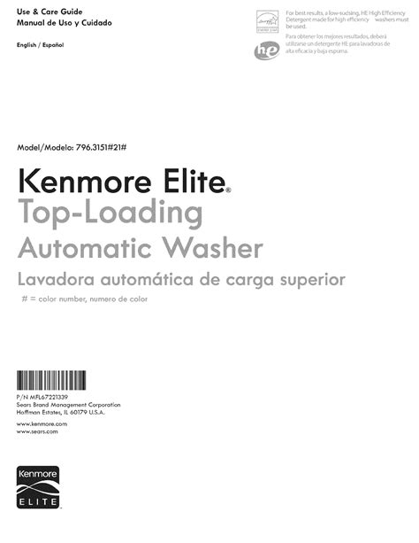 kenmore elite calypso owners manual Reader