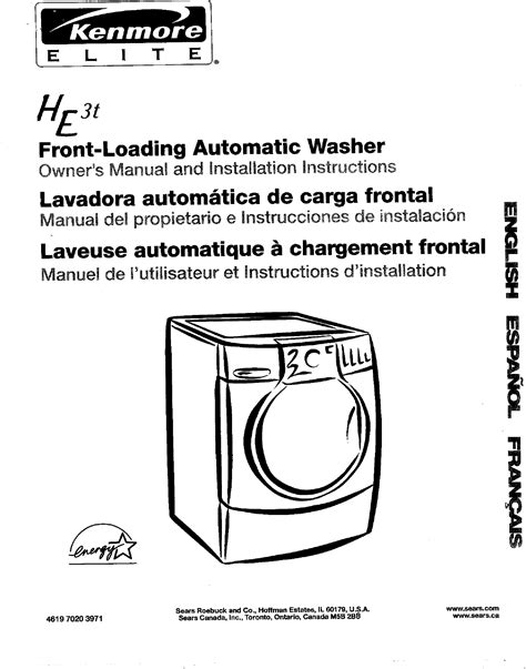 kenmore elite he3 washer operating manual Doc