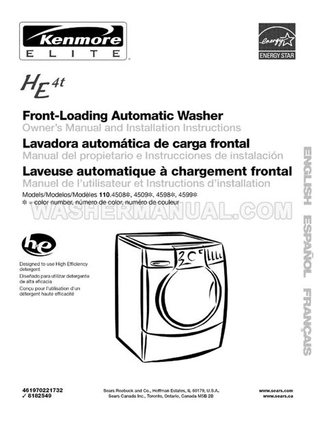 kenmore elite he4t washer owners manual Kindle Editon
