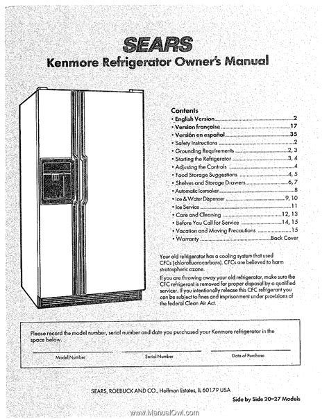 kenmore refrigerator model 106 manual Reader