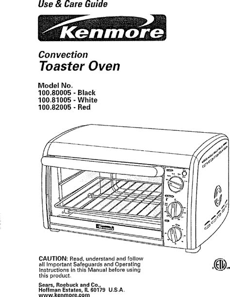 kenmore toaster oven manual Reader