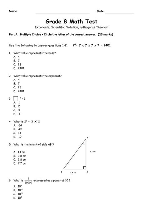 keystone 8th grade math exam answer sheet Doc