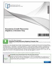keystone credit recovery answer key algebra 2 Ebook Doc