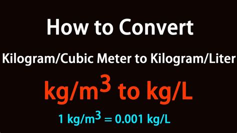 kg/m3 to g/l: The Ultimate Conversion Guide