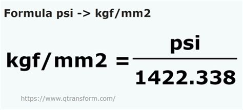 kgf to psi