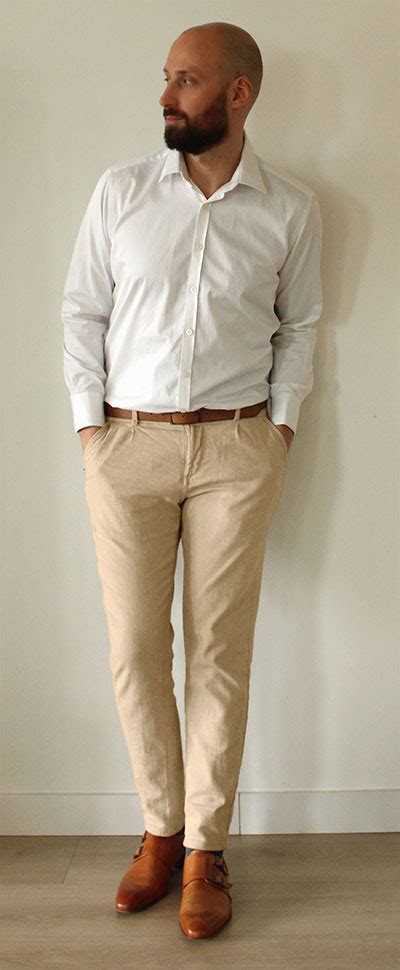 khaki trousers and shirt