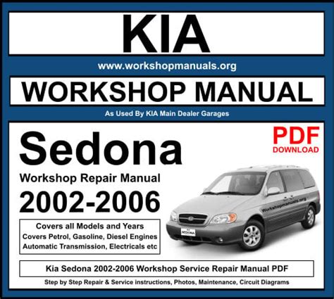 kia sedona workshop users manual 2002 Doc