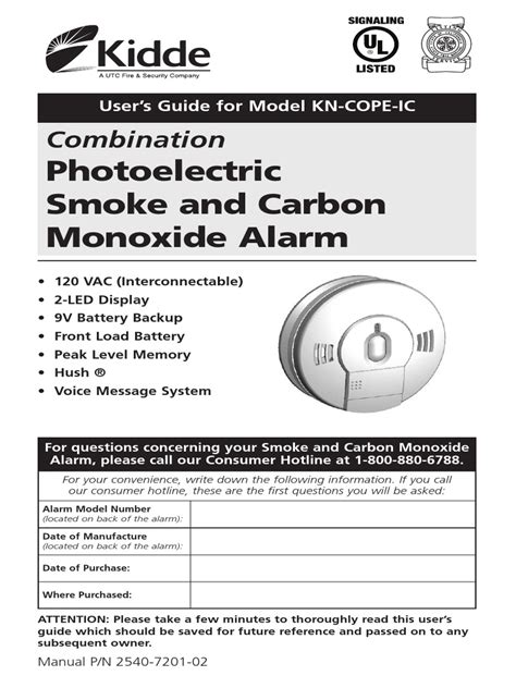 kidde smoke carbon monoxide alarm manual Doc