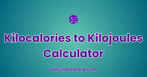 kilocalories calculator