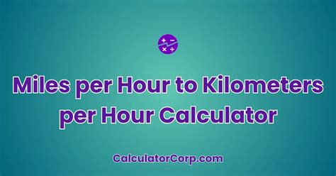 kilometers to miles per hour calculator