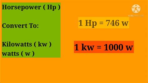 kilowatt to horsepower formula