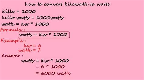 kilowatt to watts