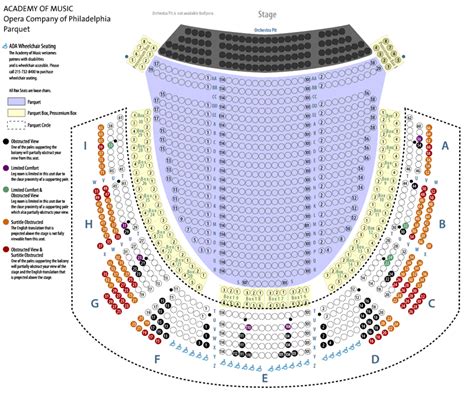 kimmel center seating chart