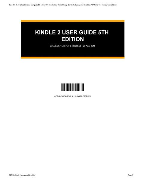 kindle 2 user guide Reader