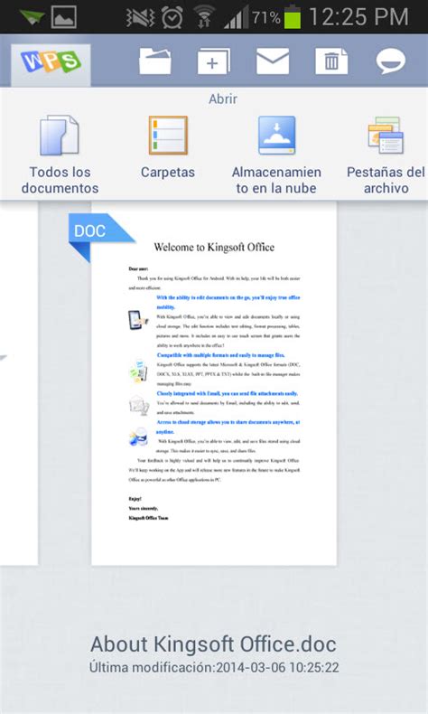 kingsoft office android manual Doc