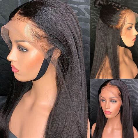 kinky straight lace front wig