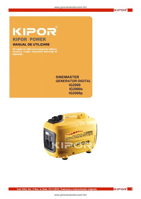 kipor ig2000 service manual Kindle Editon