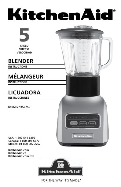 kitchenaid blender user manual Kindle Editon