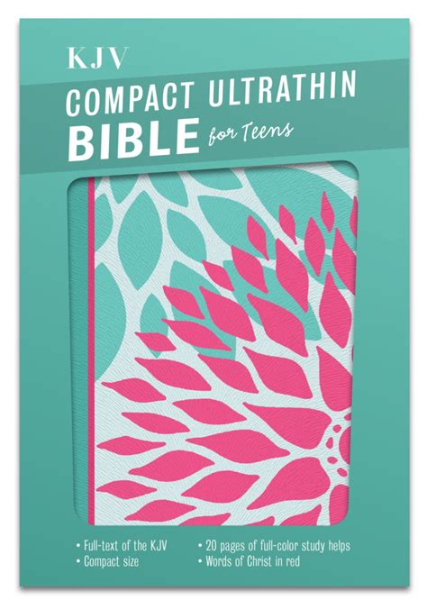 kjv compact ultrathin bible for teens green blossoms leathertouch Reader