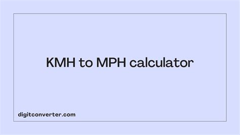 kmh to mph calculator