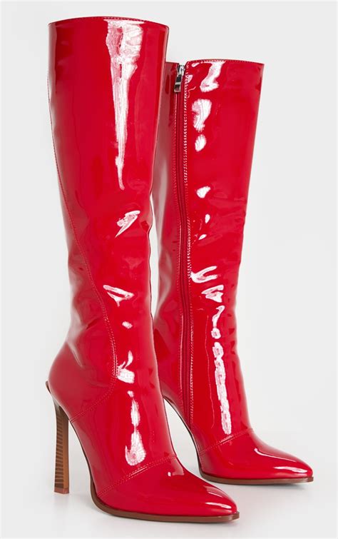 knee high red boots