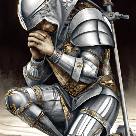 knight kneeling with sword