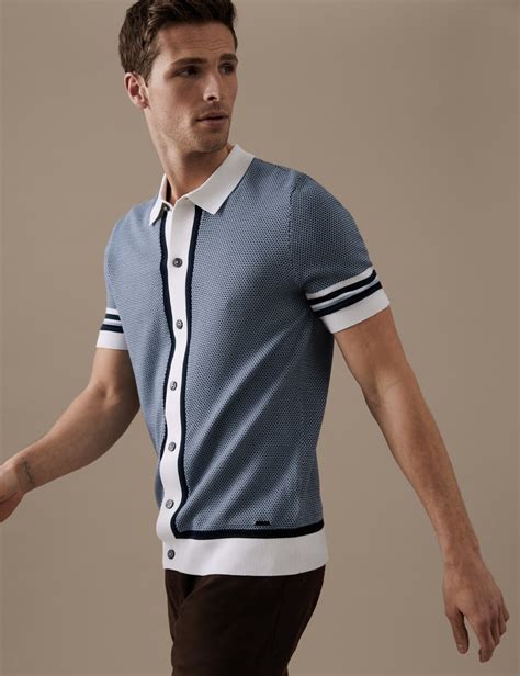 knitted polo shirt mens