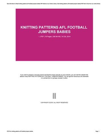 knitting patterns afl football jumpers babies Doc