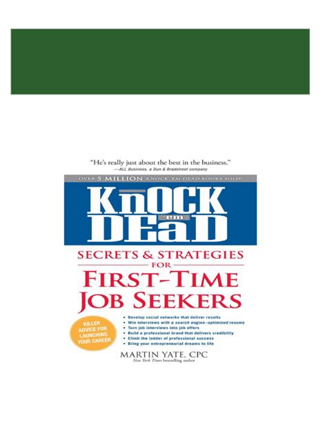 knock em dead secrets and strategies for first time job seekers Epub