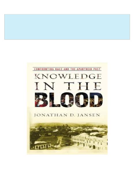 knowledge in the blood confronting race and the apartheid past Epub