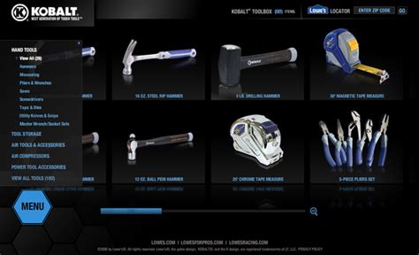Kobalt Tools Website Catalog