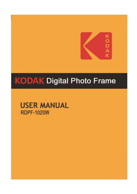 kodak digital frame user manual Reader