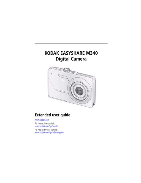 kodak easyshare m340 digital camera user guide PDF