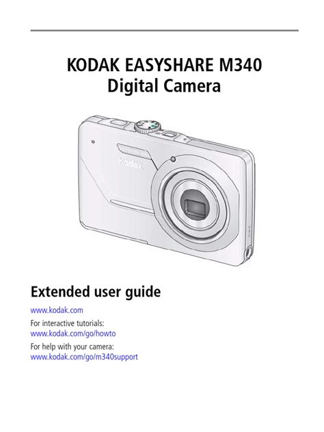 kodak easyshare m340 digital camera user guide PDF