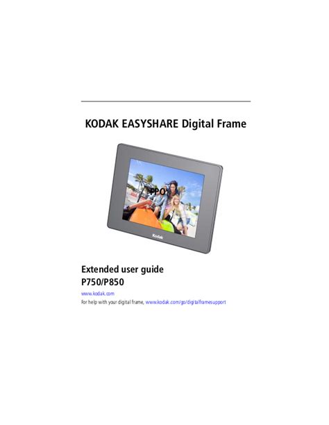 kodak easyshare p850 digital frame user manual Reader