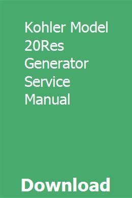 kohler model 20res generator service manual Reader