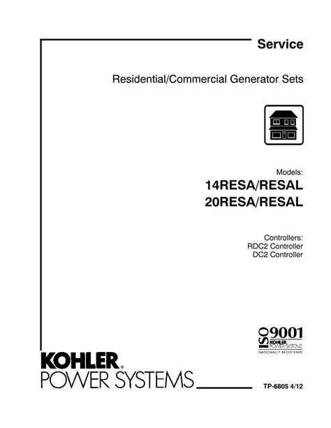 kohler tp6805 14 20resa l service manual Ebook Kindle Editon