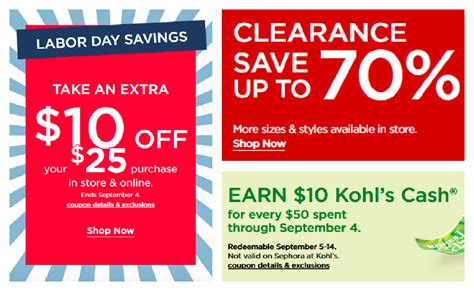 kohls labor day sale