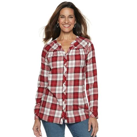 kohls womens flannel shirts