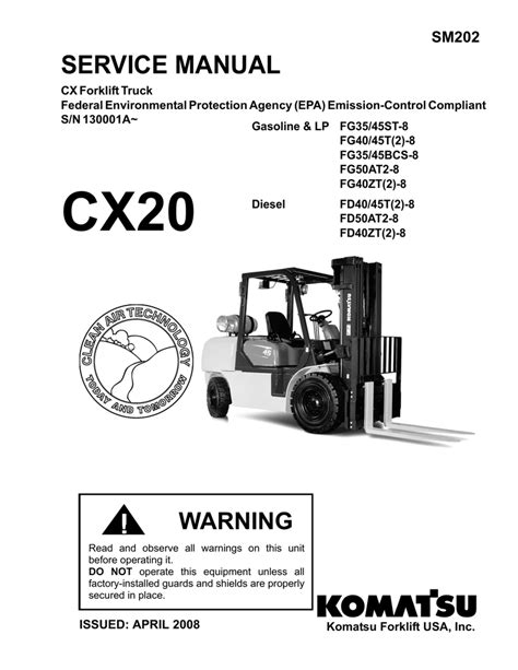 komatsu fg25st forklift manual PDF