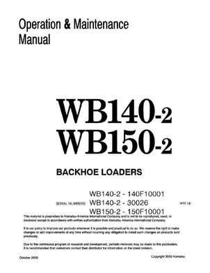 komatsu wb140 backhoe operator manual Doc