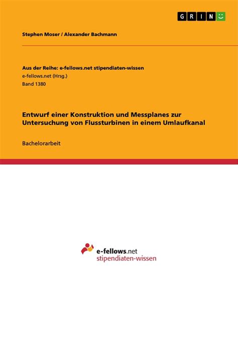 konstruktion messplanes untersuchung flussturbinen umlaufkanal Doc