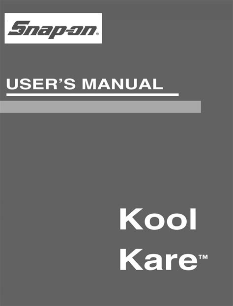 kool kare 134 manual Kindle Editon