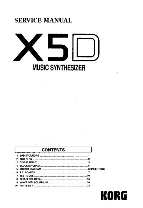 korg x5d service manual download Reader