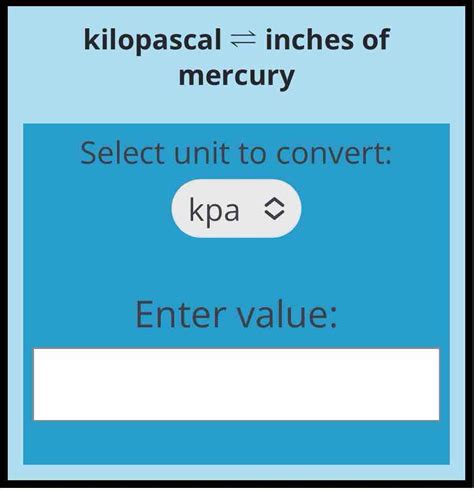 kpa to inhg conversion