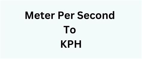 kph to meters per second