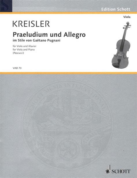 kreisler fritz praeludium and allegro viola and piano transcribed by alan arnold viola world Reader